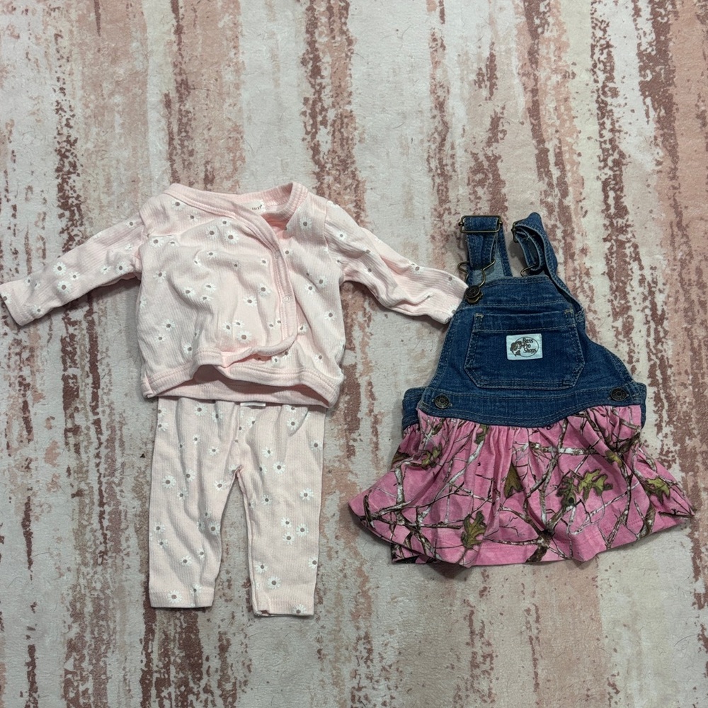 Pink Floral Baby Outfit Set